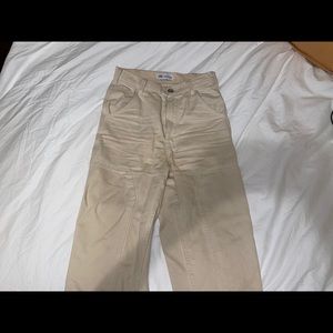 zara white/cream carpenter pants